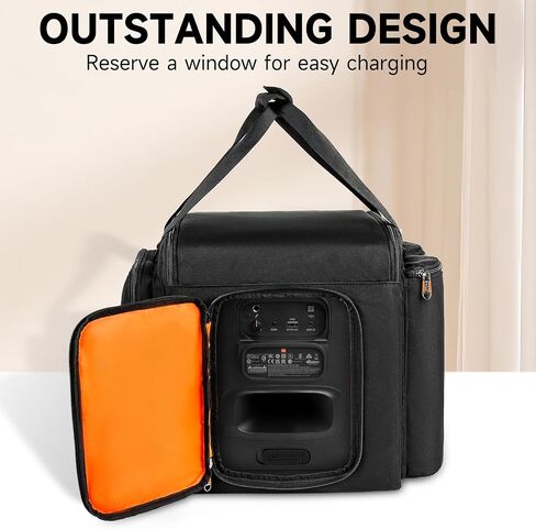 Carrying Case Travel Bag Compatible with JBL Partybox Encore Essential,Portable Speaker Tote Bag fits for Encore with Shoulder Strap & Extra Pockets for Microphone,Charger,Cable,Accessories(Black) in Kuwait