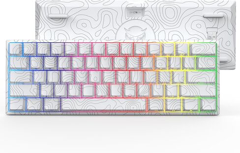 60% Percent Keyboard, Topographic Theme Keyboard, XVX M61 Pro Bluetooth/2.4GHz/USB-C Wireless Mechanical Gaming Keyboard, Hot Swappable Keyboard, Pre-lubed Switch Custom Keyboard RGB for Mac/Win in Saudi Arabia