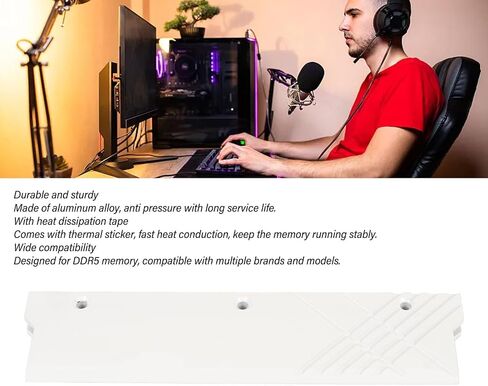 غرفة تبريد ذاكرة DDR من سبائك الألومنيوم، غرفة تبريد MEO PMOAB H Cooler DDR، غرفة تبريد مياه بديلة لذاكرة الكمبيوتر لذاكرة DDR5، قطعتان (أسود) in Kuwait