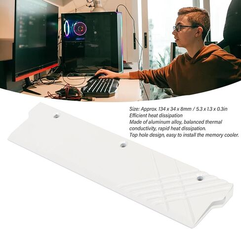 غرفة تبريد ذاكرة DDR من سبائك الألومنيوم، غرفة تبريد MEO PMOAB H Cooler DDR، غرفة تبريد مياه بديلة لذاكرة الكمبيوتر لذاكرة DDR5، قطعتان (أسود) in Kuwait