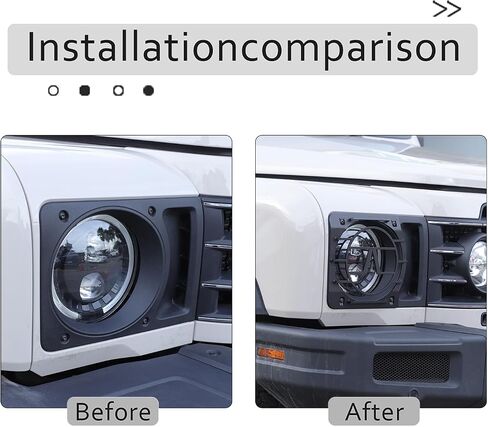 Car Headlight Guards Light Compatible with Ineos Grenadier 2020-2024 Front Headlights Cover Trim Lamp Frame Protector External Accessories Decoration (Sand Black) in Saudi Arabia
