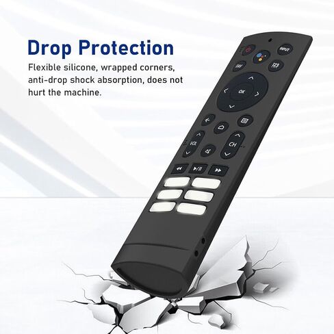 Remote Case for Hisense Smart TV Voice Remote ERF3F80 ERF3A90 ZDB1210320 U7G U9G U8 Series 4K ULED Protective Control Cover Silicone (Black) in Saudi Arabia