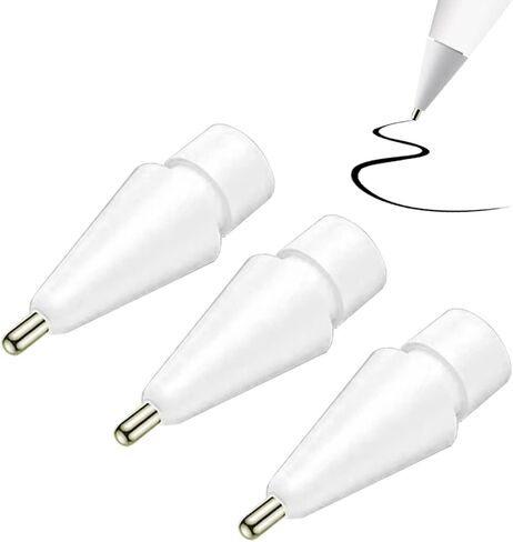 YINVA 3 Pack Pencil Tips for Apple Pencil Tip, 3 Styles Fine Point Metal Apple Pencil 2nd Generation Tips, Replacement iPad Pen Tips for Apple Pencil 1st Generation Nibs(White, Clear) in Saudi Arabia