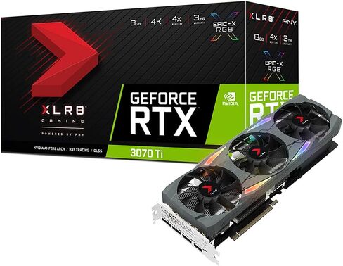 بطاقة رسومات PNY GeForce RTX™ 3070 Ti 8GB XLR8 Gaming Uprising Epic-X RGB™ ثلاثية المروحة in Kuwait