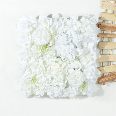 White Flower Wall Backdrop 12 Pack Artificial Flower Wall Panel Floral Backdrop Decoration Rose Wall for Bridal Shower Wedding Anniversary Birthday Party in Saudi Arabia