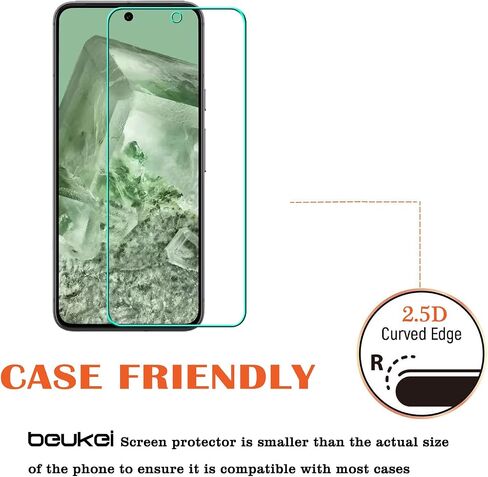 beukei (4 عبوات) متوافق مع واقي شاشة Google Pixel 8 من الزجاج المقسى، حساس للمس، صديق للحافظة، صلابة 9H in Saudi Arabia