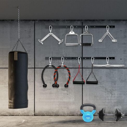 A2ZCARE LAT Pull Down Cable Machine Attachment - Cable Machine Accessories for Home Gym with Multi Option: V-Handle, Tricep Rope, V-Shaped Bar, Curl Bar and Rotating Bar in Kuwait