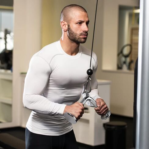 A2ZCARE LAT Pull Down Cable Machine Attachment - Cable Machine Accessories for Home Gym with Multi Option: V-Handle, Tricep Rope, V-Shaped Bar, Curl Bar and Rotating Bar in Kuwait