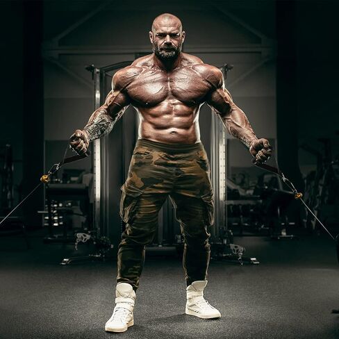 A2ZCARE LAT Pull Down Cable Machine Attachment - Cable Machine Accessories for Home Gym with Multi Option: V-Handle, Tricep Rope, V-Shaped Bar, Curl Bar and Rotating Bar in Kuwait