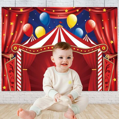 7x5ft السيرك كرنفال السيرك موضوع حزب صورة خلفية كرنفال أضواء حزب زينة نجوم عيد ميلاد حزب التصوير خلفية الصورة بوث الدعائم البوليستر in Saudi Arabia