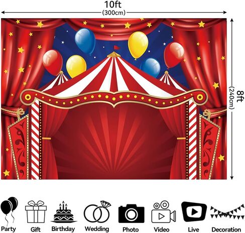 7x5ft السيرك كرنفال السيرك موضوع حزب صورة خلفية كرنفال أضواء حزب زينة نجوم عيد ميلاد حزب التصوير خلفية الصورة بوث الدعائم البوليستر in Saudi Arabia
