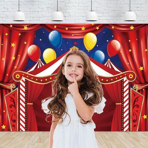 7x5ft السيرك كرنفال السيرك موضوع حزب صورة خلفية كرنفال أضواء حزب زينة نجوم عيد ميلاد حزب التصوير خلفية الصورة بوث الدعائم البوليستر in Saudi Arabia