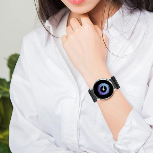 Quick Release Band Shiny Elastic Nylon Band Compatible with Samsung Galaxy Watch 5 Pro 45mm/Galaxy Watch 5 /Galaxy Active 40mm / Galaxy Watch 3 41mm / Galaxy Watch 42mm / Galaxy Watch 4 44mm 40mm / Galaxy Watch 4 Classic 46 mm 42 mm, 20mm Nylon Band Women in Saudi Arabia