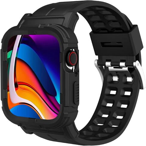 حزام Apple متوافق مقاس 38 مم/40 مم/41 مم، حزام رياضي مدمج مع غطاء واقٍ، مناسب لسلسلة iWatch Series SE/7/6/5/4/3/2/1 مع أشرطة حزام in Saudi Arabia