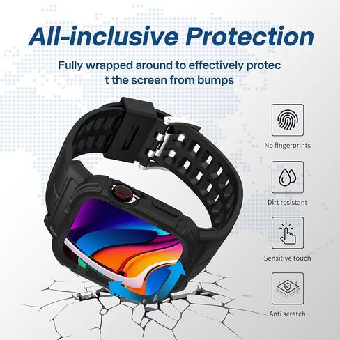 حزام Apple متوافق مقاس 38 مم/40 مم/41 مم، حزام رياضي مدمج مع غطاء واقٍ، مناسب لسلسلة iWatch Series SE/7/6/5/4/3/2/1 مع أشرطة حزام in Saudi Arabia