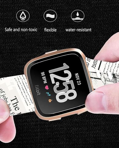 سوار ساعة Sprot متوافق مع سوار ساعة Versa 4/Versa 3 للنساء/Sense/Sense 2، ملحقات بديلة لسوار المعصم الناعم لساعة Versa 3/4 وSense/Sense 2 للنساء والرجال in Kuwait