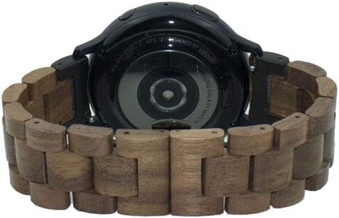 Wooden Band 20mm, Compatible for Samsung Galaxy Watch/Gear S2 S3/ Active/Active 2, Natural Wood Red Sandalwood Stainless Steel Link Bracelet Strap for Samsung Galaxy Watch 40/42/44mm in Saudi Arabia