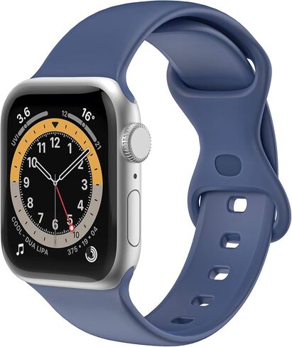 Compatible with Apple Watch Series iWatch Bands 38mm 40mm 42mm 44mm, Soft Silicone Sport Replacement Strap Compatible for iWatch SE Series 7 6 5 4 3 2 1 Sport Edition in Kuwait
