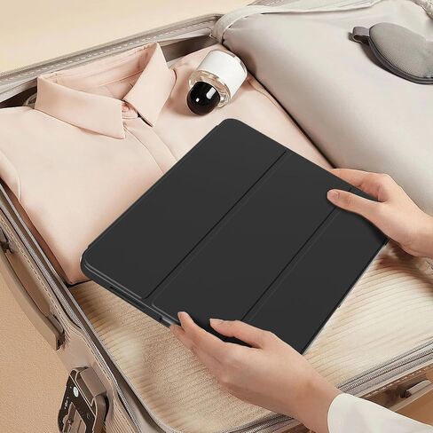 حافظة KenKe iPad Pro 5 مقاس 11 بوصة 2024 (الجيل الخامس) مع حامل أقلام رصاص، غطاء حماية ناعم خلفي ثلاثي الطي من مادة TPU مقاوم للصدمات، يدعم شحن القلم الرصاص، خاصية النوم/الاستيقاظ التلقائي لجهاز iPad Pro 11، وردي in Kuwait