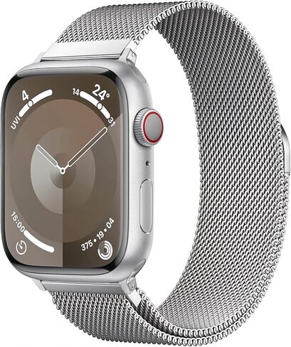 Women Men Magnetic Stainless Steel Metal Strap Compatible with Apple Watch Band 42mm 44mm 45mm 49mm Series 9/Ultra2/SE/SE2/Ultra/8/7/6/5/4(Pink) in Saudi Arabia