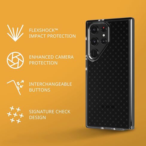tech21 Evo Check for Samsung Galaxy S23 Ultra - Smokey Black 16ft Drop Protecion Shockproof Shock-Resistant and Scratch-Resistant Phone Case in Saudi Arabia