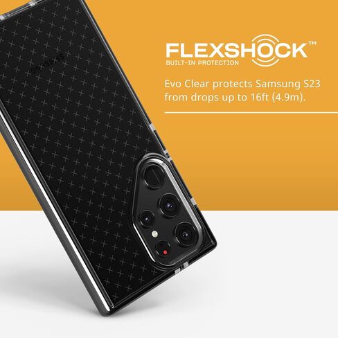 tech21 Evo Check for Samsung Galaxy S23 Ultra - Smokey Black 16ft Drop Protecion Shockproof Shock-Resistant and Scratch-Resistant Phone Case in Saudi Arabia