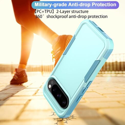 for Google Pixel 9 Pro XL Case with HD Screen Protector Heavy Duty Rugged Full-Body Shockproof Military Grade Protection (Mint Green) in Saudi Arabia