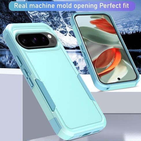 for Google Pixel 9 Pro XL Case with HD Screen Protector Heavy Duty Rugged Full-Body Shockproof Military Grade Protection (Mint Green) in Saudi Arabia