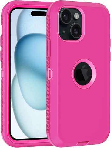 for iPhone 15 Plus Case, with Built in Screen Protector Heavy Duty Drop Protection, Full Body Rugged Shockproof Dust Proof Protective Phone Cover for Apple iPhone 15 Plus 6.7" Black in Kuwait