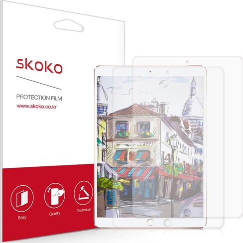 skoko [عبوة من قطعتين من واقي الشاشة الورقي متوافق مع iPad Air 10.5 الجيل الثالث 2019، نسيج غير لامع، PET ممتاز، للكتابة/الرسم، متوافق مع قلم Apple in Kuwait