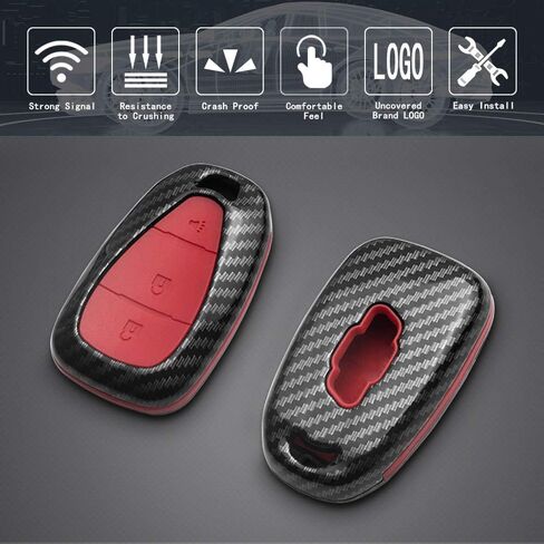TANGSEN Key Fob Case Compatible with Chevrolet Blazer Cruze Equinox Sonic Spark Traverse TRAX 3 Button Keyless Entry Remote Black Carbon Fiber Pattern ABS Black Silicone Cover in Saudi Arabia