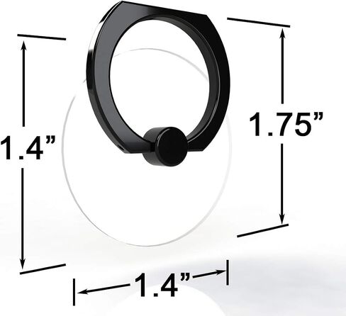 Transparent Phone Ring Holder Grip 360 Degree Free Rotation, Clear Cell Phone Finger Ring Kick-Stand Compatible with iPhone X 8 7 Plus 6S 6 5s 5 SE, Galaxy S9 S8 S7 S6 Edge (Silver) in Saudi Arabia