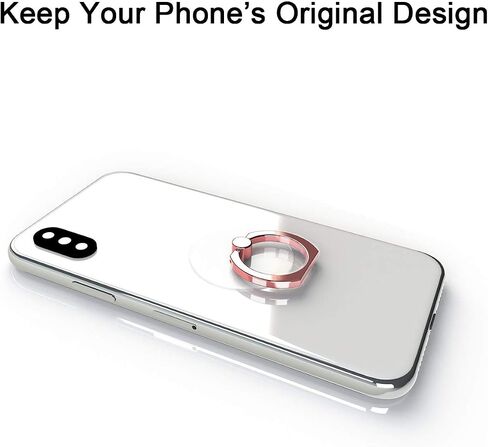Transparent Phone Ring Holder Grip 360 Degree Free Rotation, Clear Cell Phone Finger Ring Kick-Stand Compatible with iPhone X 8 7 Plus 6S 6 5s 5 SE, Galaxy S9 S8 S7 S6 Edge (Silver) in Saudi Arabia
