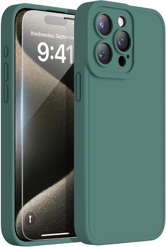 حافظة سيليكون مصممة لهاتف iPhone 15 Pro Max - حماية محسنة لعدسة الكاميرا - بطانة ناعمة من الألياف الدقيقة بالداخل - حافظة هاتف واقية مقاومة للصدمات مقاس 6.7 بوصات للرجال والنساء والفتيات - لون لاتيه in Kuwait