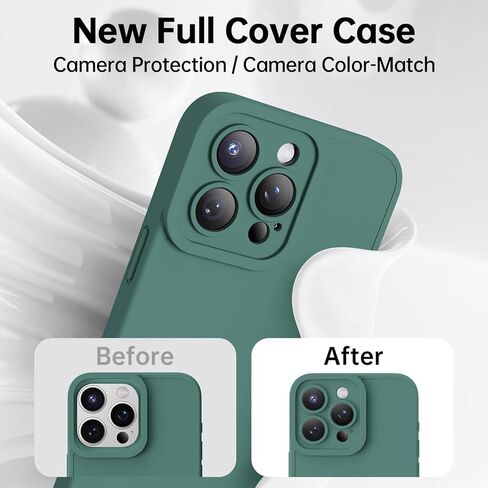 حافظة سيليكون مصممة لهاتف iPhone 15 Pro Max - حماية محسنة لعدسة الكاميرا - بطانة ناعمة من الألياف الدقيقة بالداخل - حافظة هاتف واقية مقاومة للصدمات مقاس 6.7 بوصات للرجال والنساء والفتيات - لون لاتيه in Kuwait