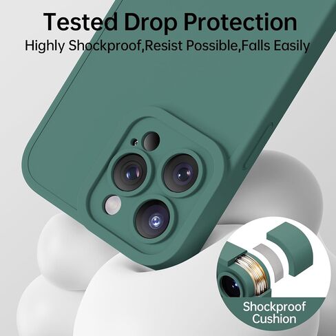 حافظة سيليكون مصممة لهاتف iPhone 15 Pro Max - حماية محسنة لعدسة الكاميرا - بطانة ناعمة من الألياف الدقيقة بالداخل - حافظة هاتف واقية مقاومة للصدمات مقاس 6.7 بوصات للرجال والنساء والفتيات - لون لاتيه in Kuwait