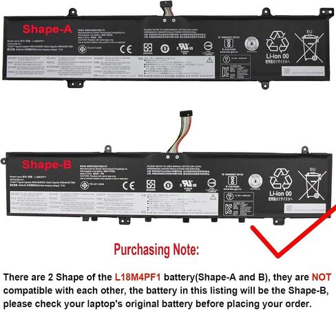 بطارية CQCQ (الشكل-B) (خط طويل) L18D4PF1 لجهاز Lenovo IdeaPad Yoga 9-15IMH5 82DE Yoga C940-15IRH 81TE IdeaPad S740-15IRH Series 5B10T83738 5B10U65276 5B10U65277 5B10W67244 (15.36V 69Wh/ 4500 مللي أمبير) in Kuwait