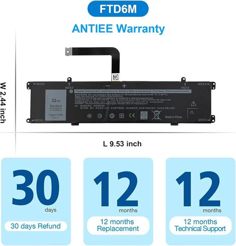 استبدال بطارية الكمبيوتر المحمول FTD6M لسلسلة لوحة المفاتيح Dell Latitude 7285 2 في 1 i7-7Y75 Intel i5-7Y57 12.3 بوصة 12.3 بوصة 06HHW5 6HHW5 K17M K17M-BK-US T0T32 GC02002190L G99QA050H BQ40370 22Wh 2750 مللي أمبير في الساعة in Saudi Arabia