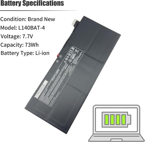 بطارية كمبيوتر محمول L140BAT-4 متوافقة مع Lemp9 System76 Lemur Pro 9 Darter Pro 2021 CLEVO L140CU L141CU L140MU L141MU Schenker VIA 14 THUNDEROBOT MixBook Air Wooking Jiasha ST 6-87-L140S-72B01 in Saudi Arabia