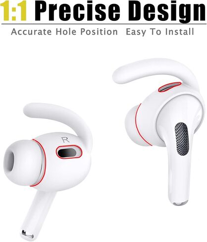 4 Pairs Replacement Ear Hooks for AirPods Pro 2 with Silicone Storage Pouch, Earbuds Cover for AirPods Pro2 Accessory Wing Ear Tips White in Saudi Arabia