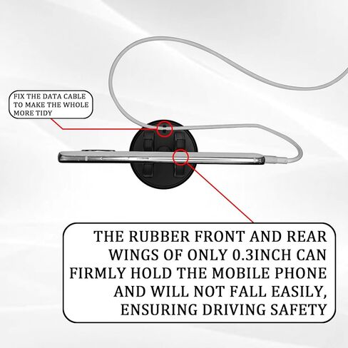 360° Rotatable Dashboard Cell Phone Holder for Car, Non-Slip Dash Navigation Bracket Mobile Phone Fixing Mount, Universal Car Dashboard Accessories for i-Phone Android Smartphones (Black) in Saudi Arabia
