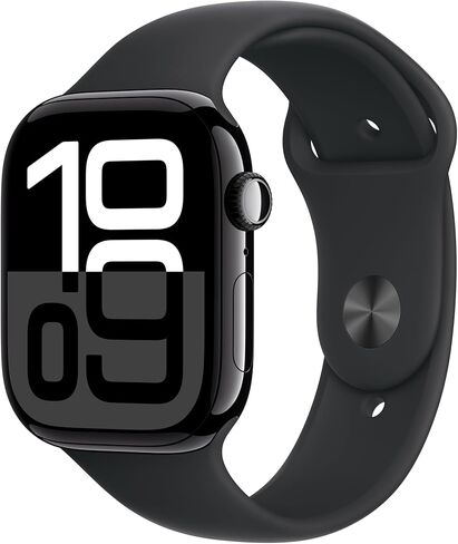 Apple Watch Series 10 [GPS + Cellular 46mm case] Smartwatch with Jet Black Aluminium Case with Black Sport Band - M/L. Fitness Tracker, ECG App, Always-On Retina Display, Water Resistant in Saudi Arabia