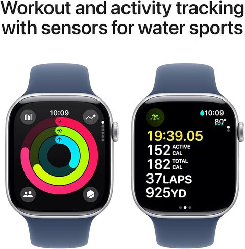 Apple Watch Series 10 [GPS + Cellular 46mm case] Smartwatch with Jet Black Aluminium Case with Black Sport Band - M/L. Fitness Tracker, ECG App, Always-On Retina Display, Water Resistant in Saudi Arabia
