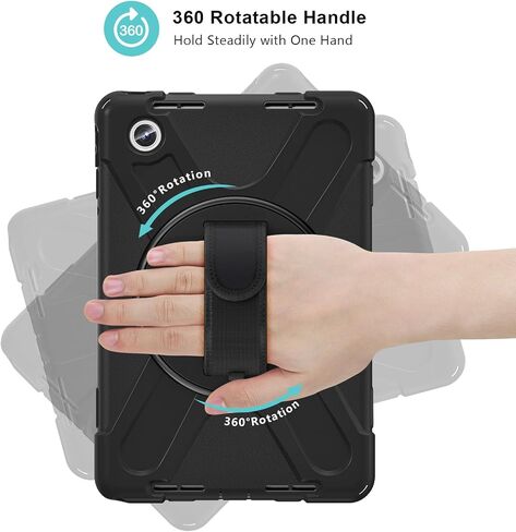 ProCase Protective Case for Lenovo Tab M11 / Lenovo Tab K11 LTE 2024, Rugged Heavy Duty Shockproof Rotating Kids Cover with 360° Rotate Kickstand & Shoulder Strap for Tab TB330FU TB330XU -Black in Saudi Arabia