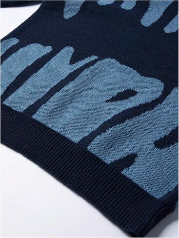 SHENHE Men's Graphic Crewneck Long Sleeve Sweater Drop Shoulder Knit Pullover Sweater Top in Saudi Arabia