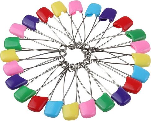 دبابيس الطفل دبابيس الحفاضات الملونة دبابيس السلامة الطفل الرضيع الاطفال قفل القماش دبابيس حفاضات 50 قطعة in Kuwait