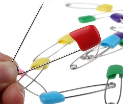 دبابيس الطفل دبابيس الحفاضات الملونة دبابيس السلامة الطفل الرضيع الاطفال قفل القماش دبابيس حفاضات 50 قطعة in Kuwait