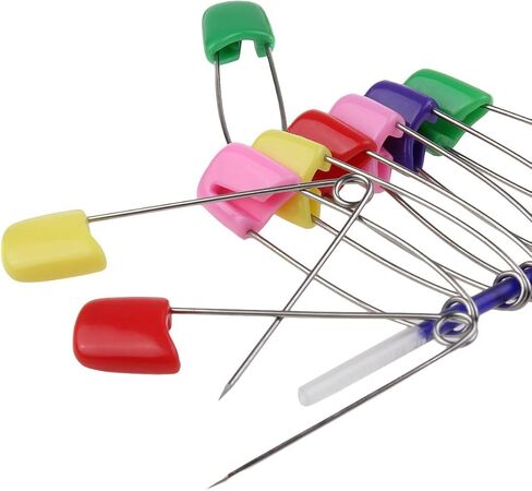 دبابيس الطفل دبابيس الحفاضات الملونة دبابيس السلامة الطفل الرضيع الاطفال قفل القماش دبابيس حفاضات 50 قطعة in Kuwait