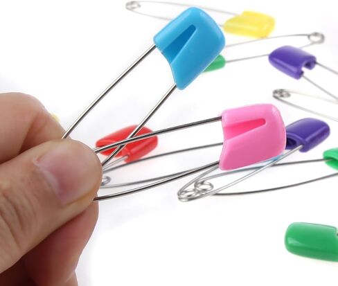 دبابيس الطفل دبابيس الحفاضات الملونة دبابيس السلامة الطفل الرضيع الاطفال قفل القماش دبابيس حفاضات 50 قطعة in Kuwait