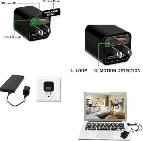 DIVINEEAGLE Mini Camera Camera Charger Black - Camera 1080p Full HD - Small Nanny Cam in Saudi Arabia